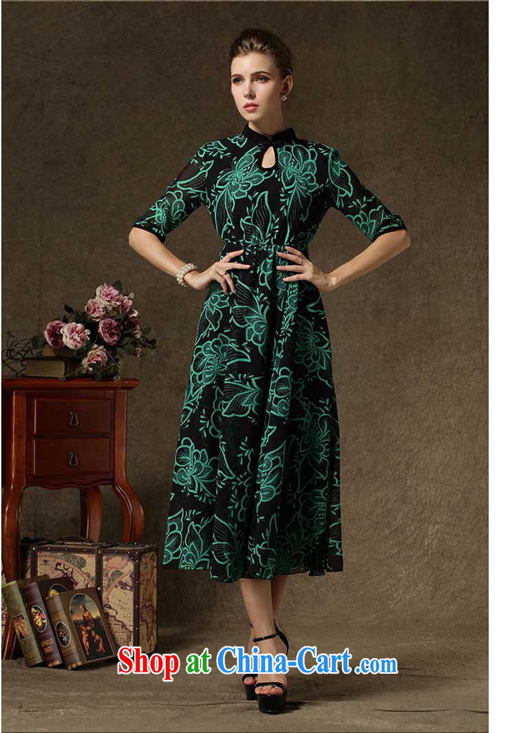 Let Bai beauty 2015 new retro beauty graphics thin ice woven stamp cheongsam dress female QP 605 #blue XL pictures, price, brand platters! Elections are good character, the national distribution, so why buy now enjoy more preferential! Health