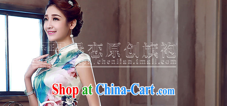 Morning dresses, new summer retro short improved stylish sauna silk silk Chinese qipao dress floral green XXL pictures, price, brand platters! Elections are good character, the national distribution, so why buy now enjoy more preferential! Health