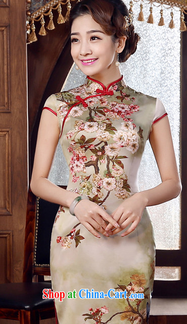 Morning dresses, new 2015 summer retro short improved stylish sauna silk silk Chinese qipao autumn suit de XXL pictures, price, brand platters! Elections are good character, the national distribution, so why buy now enjoy more preferential! Health