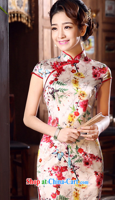 Morning dresses, new 2015 summer retro short, improved stylish sauna silk silk Chinese qipao Dejammet XXL suit pictures, price, brand platters! Elections are good character, the national distribution, so why buy now enjoy more preferential! Health