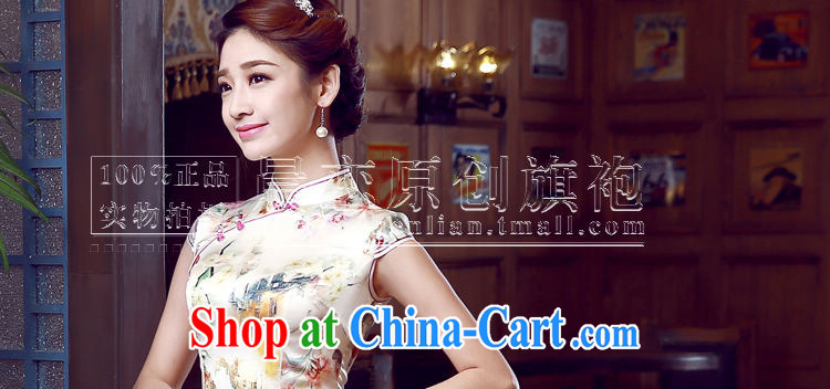 Morning dresses, new summer retro short improved stylish sauna silk silk Chinese qipao dress air the champagne color XXL pictures, price, brand platters! Elections are good character, the national distribution, so why buy now enjoy more preferential! Health