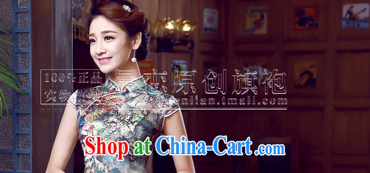 Morning dresses, new summer retro short improved stylish sauna silk silk Chinese qipao dress water following suit L pictures, price, brand platters! Elections are good character, the national distribution, so why buy now enjoy more preferential! Health