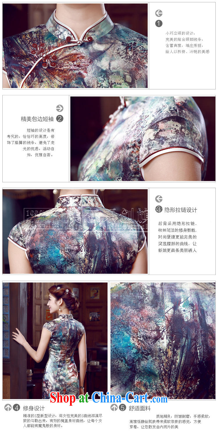 Morning dresses, new summer retro short improved stylish sauna silk silk Chinese qipao dress water following suit L pictures, price, brand platters! Elections are good character, the national distribution, so why buy now enjoy more preferential! Health