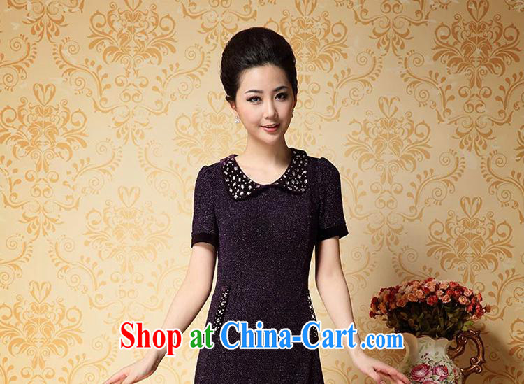 Health concerns women's clothing * law Alice Ho Miu Ling Nethersole stunning Summer new, older women dress the beauty, MOM with a short-sleeved summer dress girl deep purple 4 XL pictures, price, brand platters! Elections are good character, the national distribution, so why buy now enjoy more preferential! Health