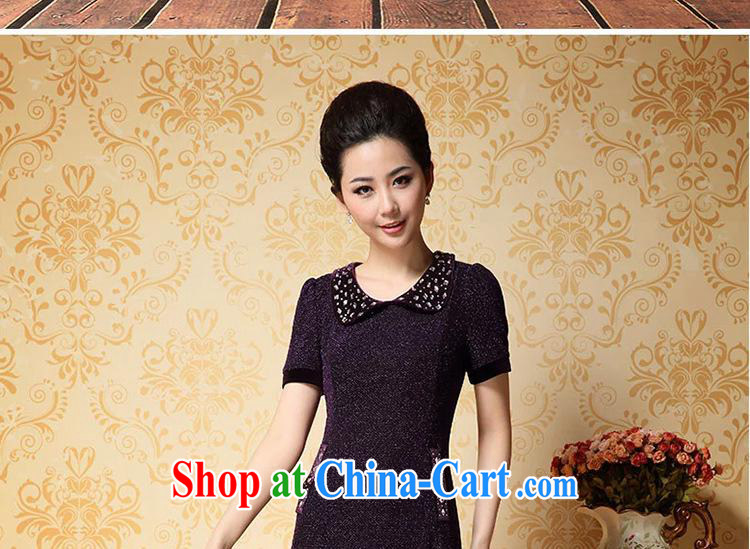 Health concerns women's clothing * law Alice Ho Miu Ling Nethersole stunning Summer new, older women dress the beauty, MOM with a short-sleeved summer dress girl deep purple 4 XL pictures, price, brand platters! Elections are good character, the national distribution, so why buy now enjoy more preferential! Health