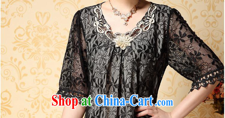 Health concerns women * 2015 summer new knitting T-shirt beauty Web yarn short-sleeve T-shirt embroidery, old mother black 4XL pictures, price, brand platters! Elections are good character, the national distribution, so why buy now enjoy more preferential! Health