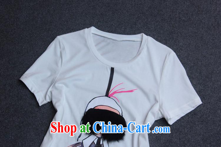 hamilton summer new, cute Fox hair cool Eve round-collar short-sleeve female T shirts summer girls T-shirt Y 37,415 white L pictures, price, brand platters! Elections are good character, the national distribution, so why buy now enjoy more preferential! Health