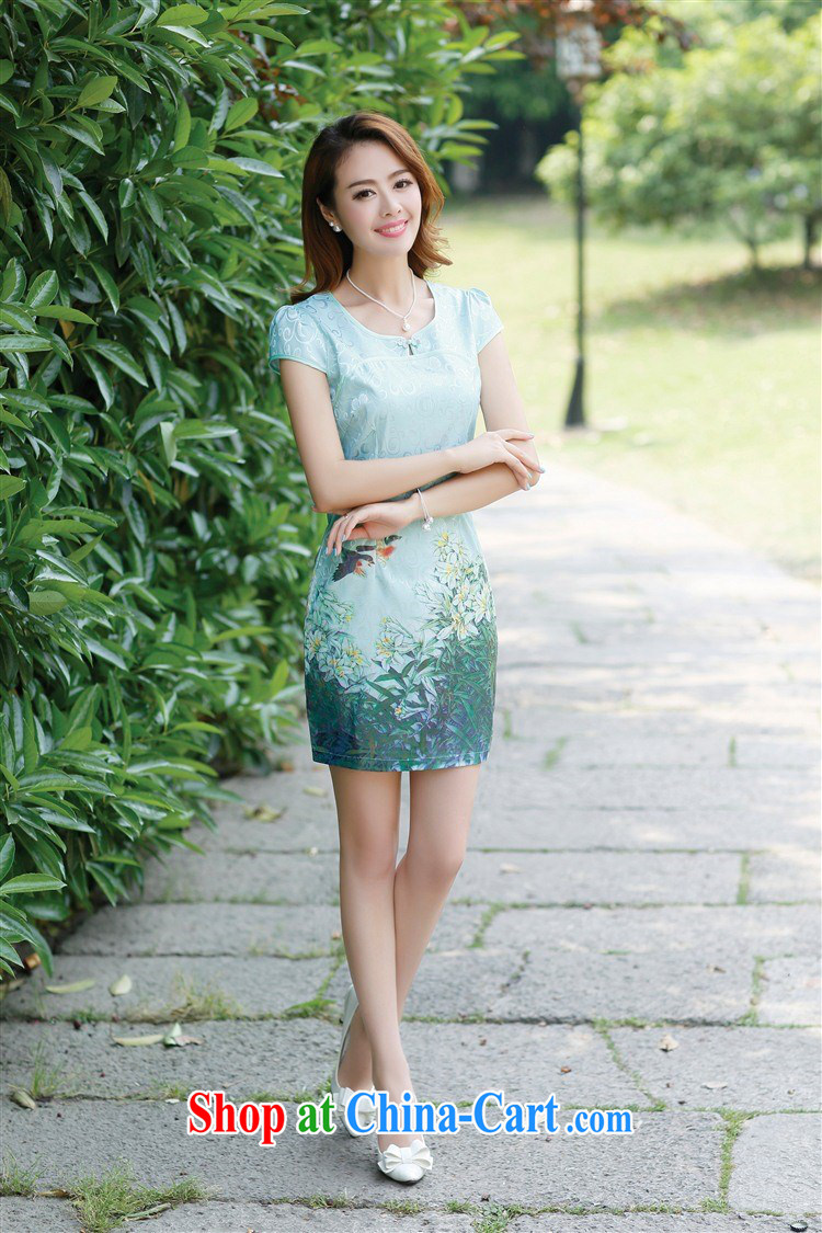 100 million Dollar standing Silent Spring Summer 2015 new women's clothing dresses improved daily short skirt lady beauty graphics thin elegant qipao skirts 9818 green Peony XXL pictures, price, brand platters! Elections are good character, the national distribution, so why buy now enjoy more preferential! Health