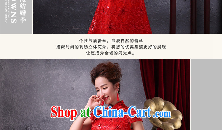 Beautiful ornaments 2015 new, long marriage, improved cheongsam dress uniform toast crowsfoot elegant beauty Evening Dress Red. Contact customer service pictures, price, brand platters! Elections are good character, the national distribution, so why buy now enjoy more preferential! Health
