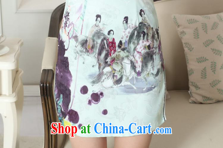 An Jing lady stylish jacquard cotton cultivating short cheongsam dress new Chinese qipao gown picture color 2 XL pictures, price, brand platters! Elections are good character, the national distribution, so why buy now enjoy more preferential! Health