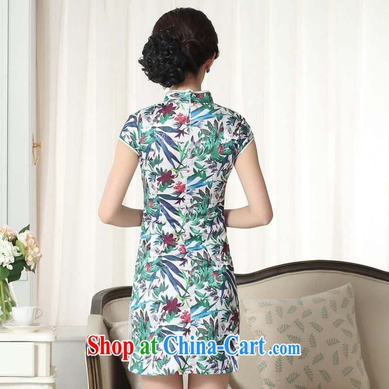 Jing contributed new summer elegance Chinese qipao Chinese graphics thin short cheongsam picture color 2 XL, an Jing, and shopping on the Internet