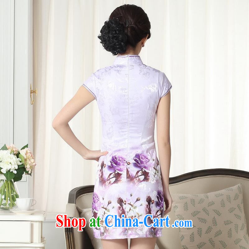 An Jing jacquard cotton daily Chinese qipao cultivating short cheongsam picture color 2 XL, facilitating Jing, shopping on the Internet