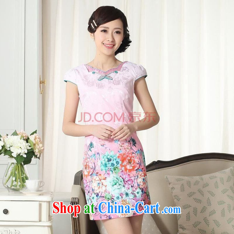 And Jing Ge new summer elegance Chinese qipao improved graphics thin short cheongsam picture color 2 XL, and Jing Ge, shopping on the Internet