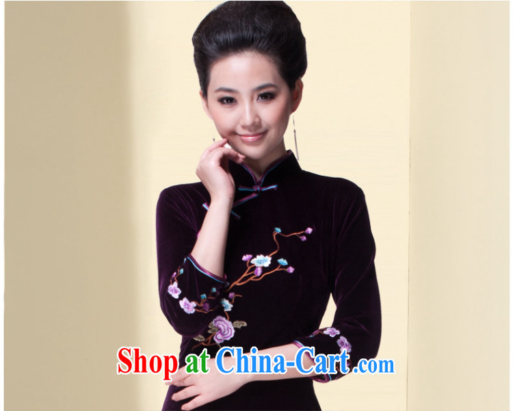 Cyd Ho Kwun Tong floating Death of purple Orchid cuff in upscale velvet cheongsam/retro 2015 spring mom long, ceremonial G 272,139 black S pictures, price, brand platters! Elections are good character, the national distribution, so why buy now enjoy more preferential! Health