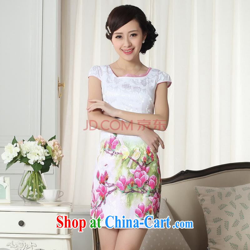 And Jing Ge new summer elegance Chinese qipao improved graphics thin short cheongsam picture color 2 XL, and Jing Ge, shopping on the Internet