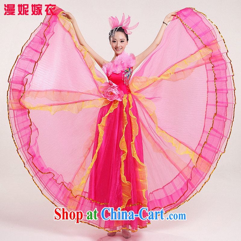 2015 new, modern dance the swing skirt opening dance for dance clothing dance performances for serving female classical dance clothing modern costume _ Dance clothing Spain peach XXL