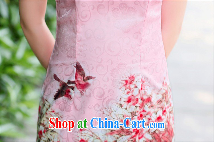 Silent Spring Summer 2015 new female improved daily short skirts dresses lady beauty graphics thin retro dresses elegant qipao skirts 9818 green Peony XXL pictures, price, brand platters! Elections are good character, the national distribution, so why buy now enjoy more preferential! Health