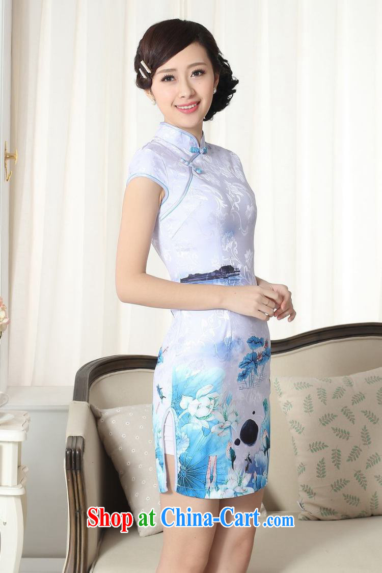 Jing contributed new summer elegance Chinese qipao Chinese graphics thin short cheongsam picture color 2 XL pictures, price, brand platters! Elections are good character, the national distribution, so why buy now enjoy more preferential! Health