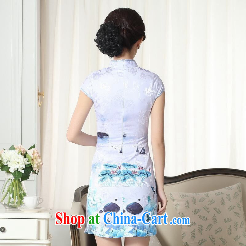 Jing contributed new summer elegance Chinese qipao Chinese graphics thin short cheongsam picture color 2 XL, an Jing, and shopping on the Internet