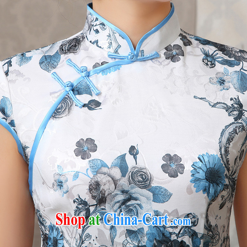 2015 new stamp duty cotton day dresses short, elegant and refined beauty cheongsam dress the street casual summer female white XXL, Taylor Martin (TAILEMARTIN), online shopping