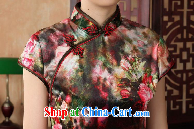 Bin Laden smoke cheongsam Chinese girls with summer new, stretch the wool painting style Chinese improved classic short-sleeved short cheongsam as shown color L pictures, price, brand platters! Elections are good character, the national distribution, so why buy now enjoy more preferential! Health