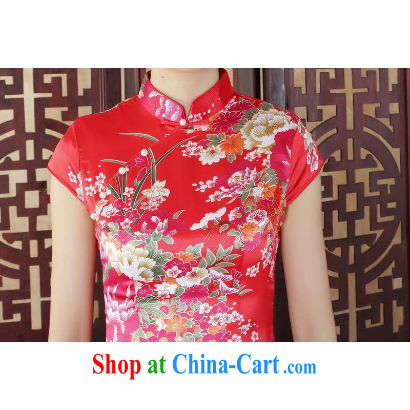 Joseph cotton robes, Ms. Tang is improved summer dresses, for peony flowers dress dresses - B red XXL, Joseph cotton, shopping on the Internet