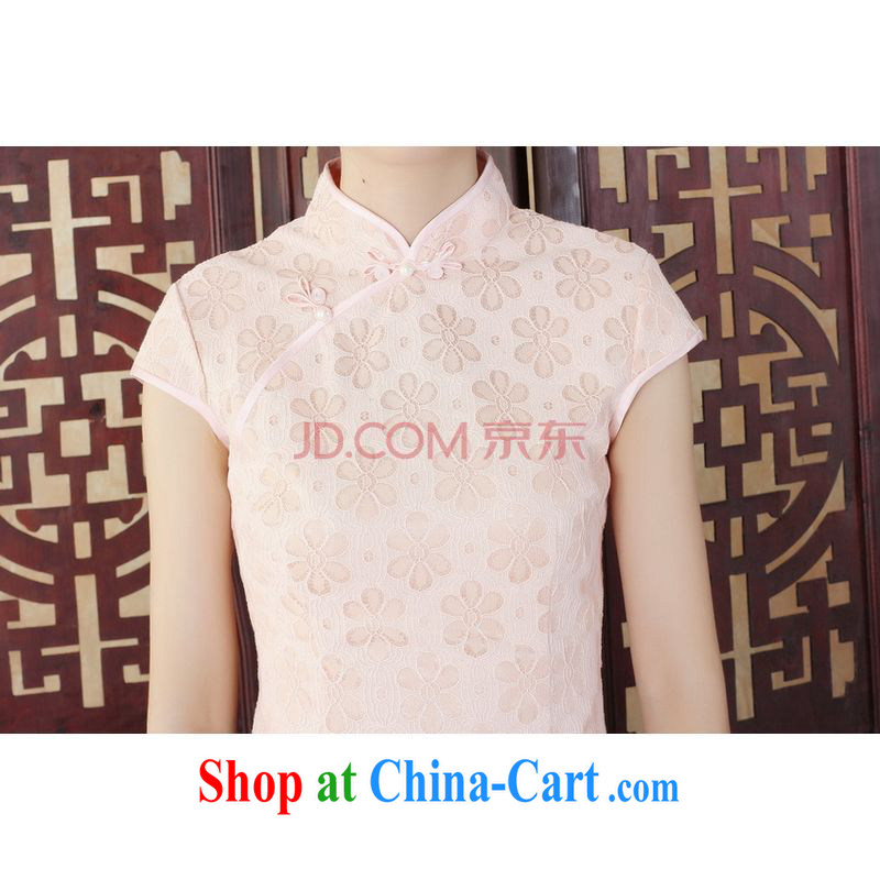 Joseph cotton Lady Jane, stylish and refined beauty lace short cheongsam dress new Chinese qipao gown - B pink XXL, Joseph cotton, shopping on the Internet