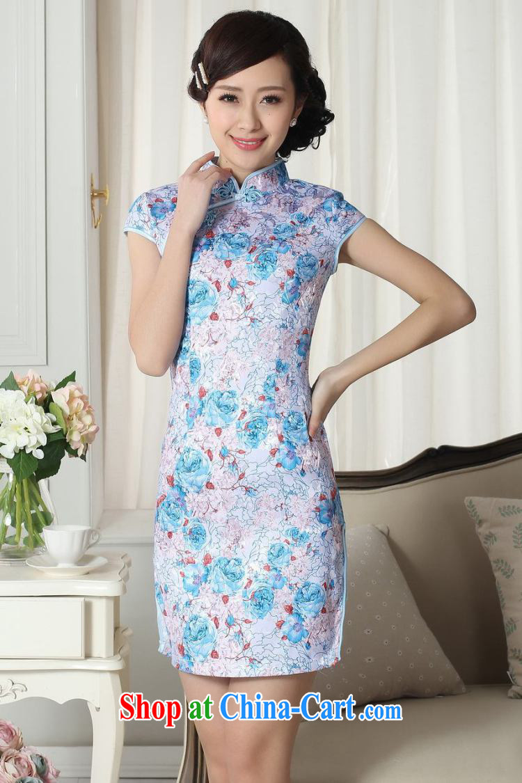 And Jing Ge lady stylish jacquard cotton cultivating short cheongsam dress new Chinese qipao gown picture color L pictures, price, brand platters! Elections are good character, the national distribution, so why buy now enjoy more preferential! Health