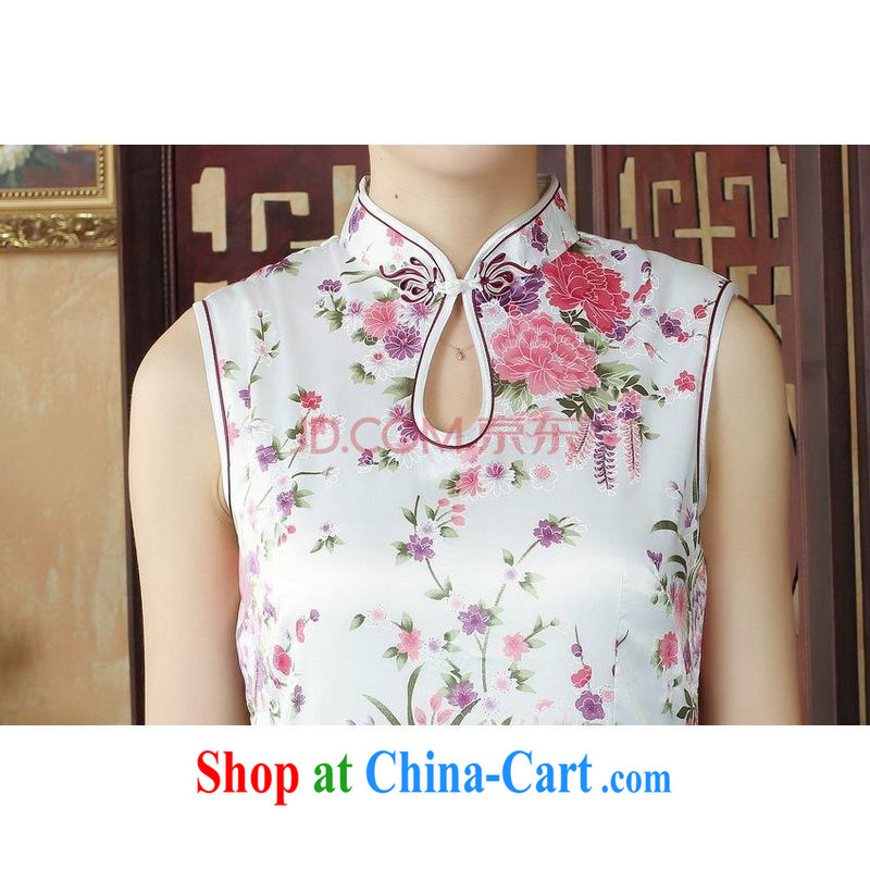 Joseph cotton robes, Ms. Tang is improved summer dresses, for the stamp duty ends the waist dress dresses J 5022 white XXL, Joseph cotton, shopping on the Internet