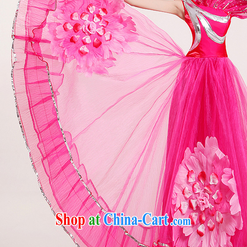 Square dance classical dance costumes modern large skirt opening dance for dance clothing dance performances by women serving classical dance clothing modern costume three-dimensional flowers peach XXL, diffuse Connie married clothing, and shopping on the