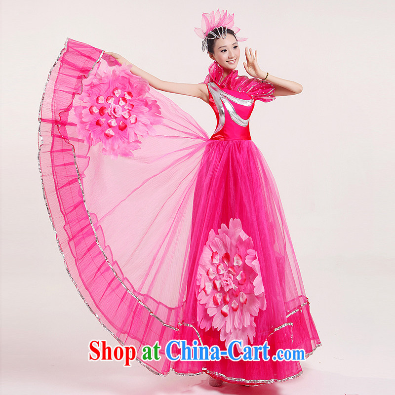 Square dance classical dance costumes modern large skirt opening dance for dance clothing dance performances by women serving classical dance clothing modern costume three-dimensional flowers peach XXL, diffuse Connie married clothing, and shopping on the