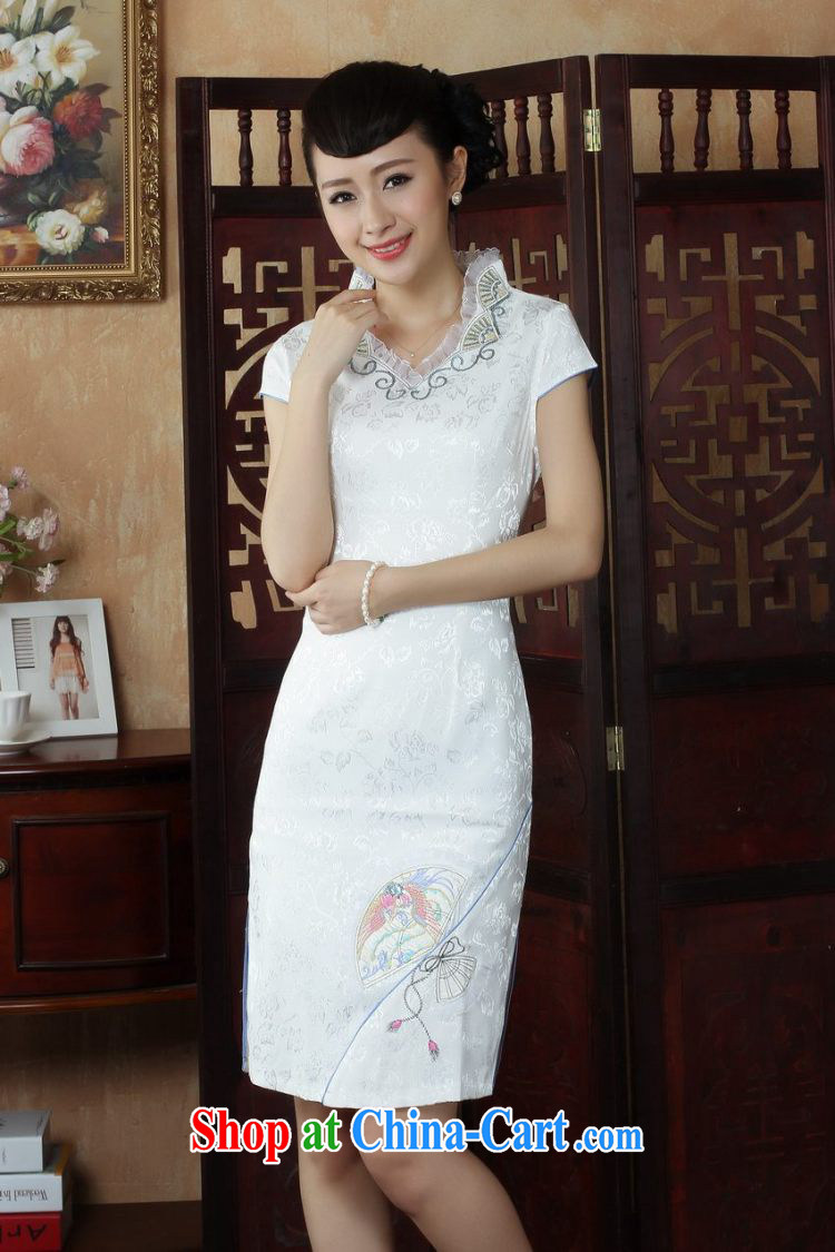 Joseph cotton robes, Ms. Tang is improved summer dresses, embroidery FOR THE WAIST dress dress white XXL pictures, price, brand platters! Elections are good character, the national distribution, so why buy now enjoy more preferential! Health