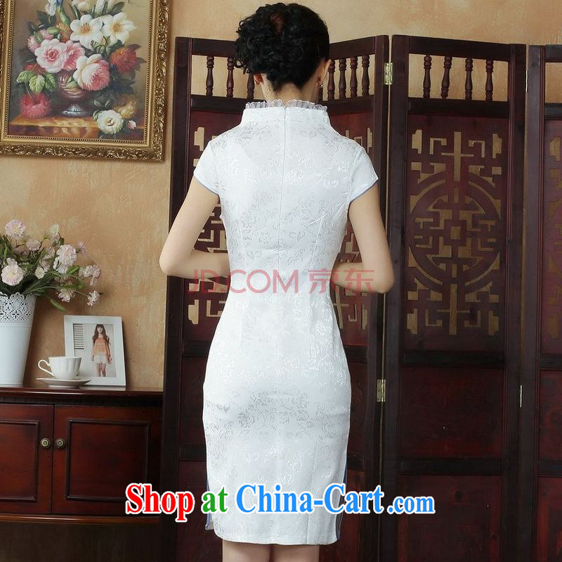 Joseph cotton robes, Ms. Tang is improved summer dresses, embroidery FOR THE WAIST dress dress white XXL, Joseph cotton, shopping on the Internet