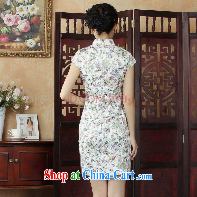 Joseph cotton robes, Ms. Tang is improved summer dresses V collar embroidered a waist dress dresses picture color XXL, Joseph cotton, shopping on the Internet