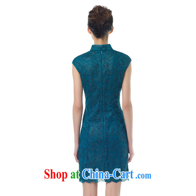 Wood is really a spring 2015 new, improved embroidery cheongsam dress stylish lace dresses beauty dresses summer 11 43,135 light blue XXL (B), wood really has, shopping on the Internet