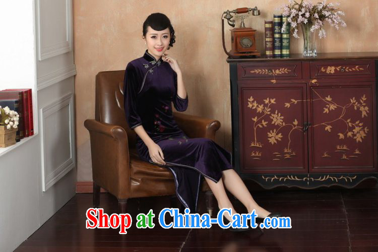 Joseph's new-stretch the wool long cheongsam 7 sub-cuff fall and winter dresses, dresses - B purple XXL pictures, price, brand platters! Elections are good character, the national distribution, so why buy now enjoy more preferential! Health