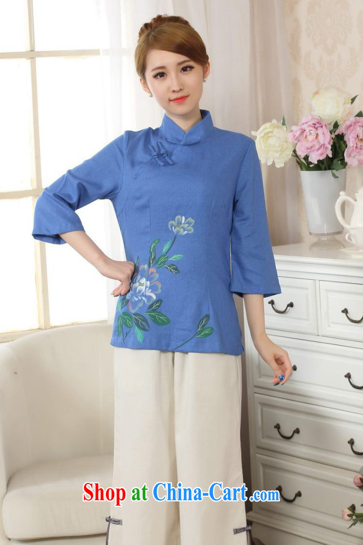 Uh, Ms. JOSEPH Tang Women's clothes summer T-shirt, cotton for the hand-painted Chinese Han-female improved Tang in cuff - A emerald XXL pictures, price, brand platters! Elections are good character, the national distribution, so why buy now enjoy more preferential! Health