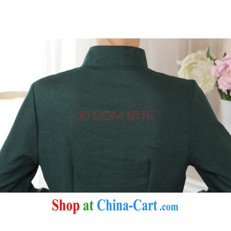 Uh, Ms. JOSEPH Tang Women's clothes summer T-shirt, cotton for the hand-painted Chinese Han-female improved Tang on the cuff - A XXL dark green, cotton, Joseph, and shopping on the Internet