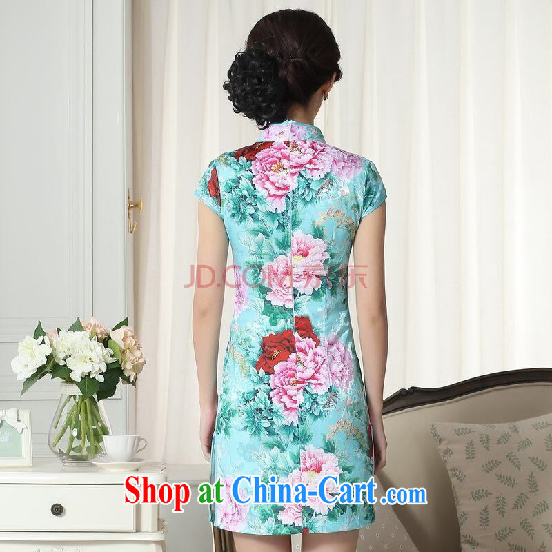 And Jing Ge new summer elegance Chinese qipao Chinese graphics thin short cheongsam picture color 2 XL, Jing Ge, shopping on the Internet