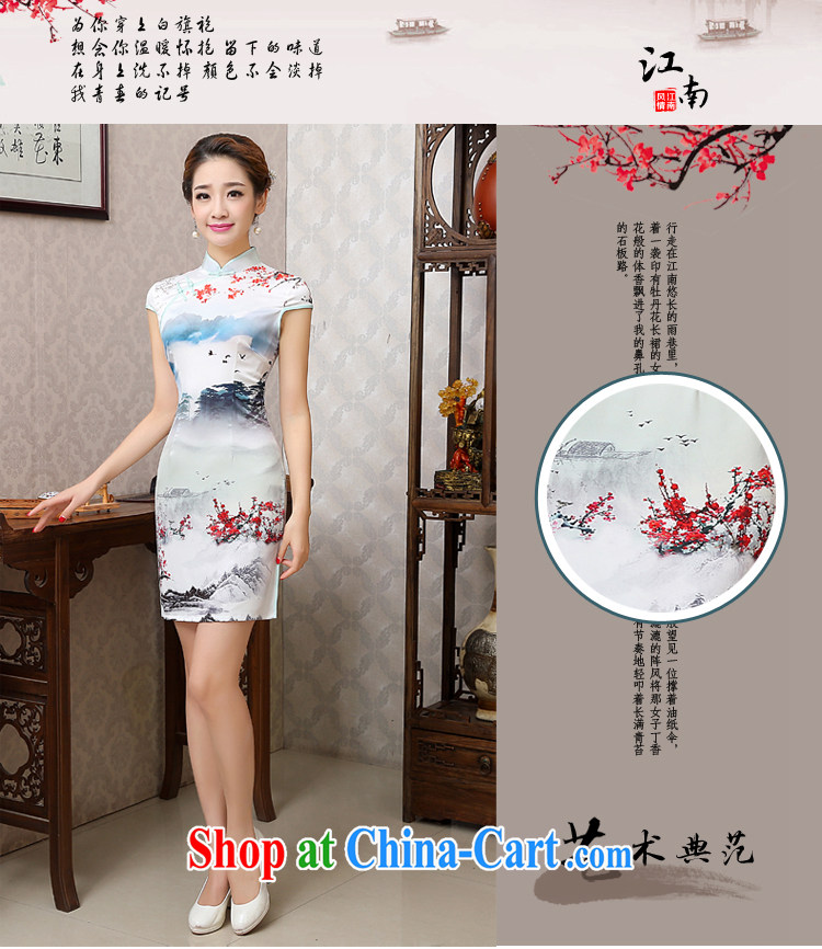 2015 new stamp duty sauna silk daily short qipao Wuzhen Water in Gangnam improved national wind beauty package and cheongsam dress dress white XXL pictures, price, brand platters! Elections are good character, the national distribution, so why buy now enjoy more preferential! Health