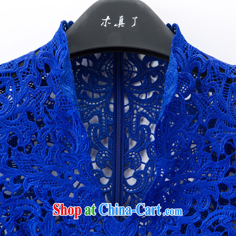 Wood is really the Chinese Dress fall 2015 with Openwork cheongsam dress lace dress summer new, 42,896 10 dark blue XXL (A), wood really has, online shopping