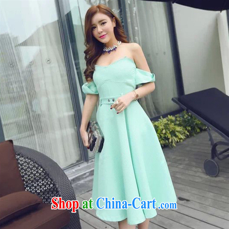Spring 2015 new Korean female sweet aura sense of pure color beauty wrapped chest dress dresses I 711 mint-colored M, American day gathered in accordance with (meitianyihuan), online shopping