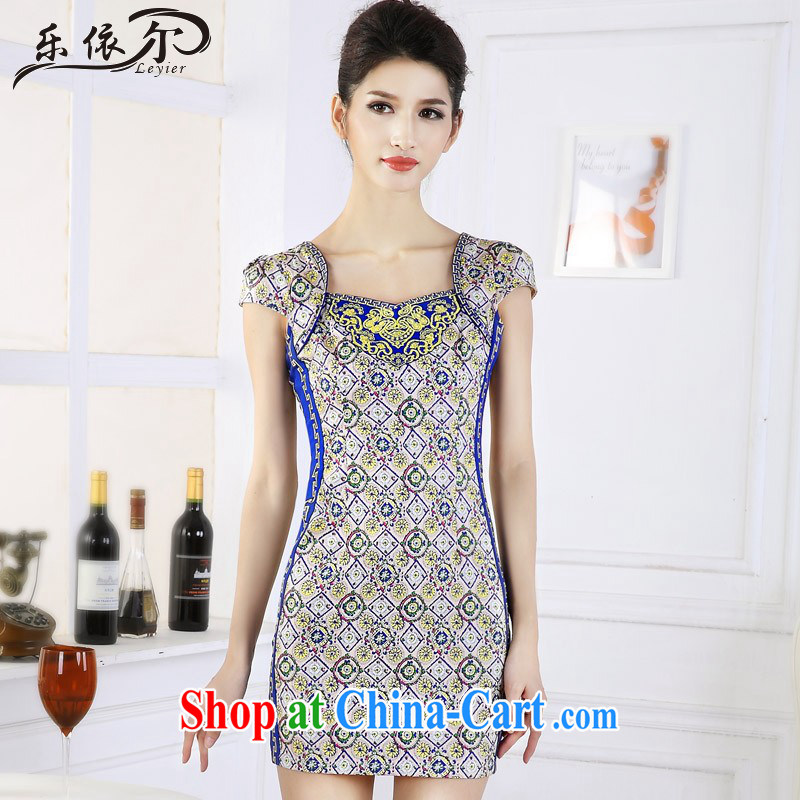 And, in accordance with antique Ethnic Wind girl cheongsam improved embroidery take short cheongsam dress LYE 66,639 fancy XXL