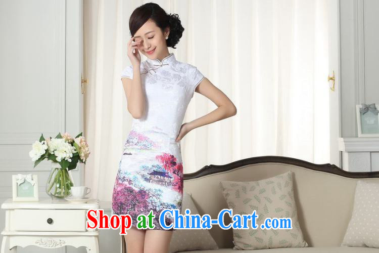 Take the lady stylish jacquard cotton cultivation short cheongsam dress girls summer new Chinese mini cheongsam dress as color 2XL pictures, price, brand platters! Elections are good character, the national distribution, so why buy now enjoy more preferential! Health