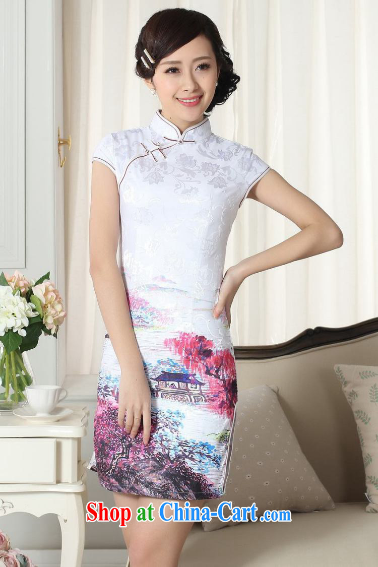 Dan smoke lady stylish jacquard cotton cultivating short cheongsam dress girls summer new Chinese mini cheongsam dress as color 2XL pictures, price, brand platters! Elections are good character, the national distribution, so why buy now enjoy more preferential! Health