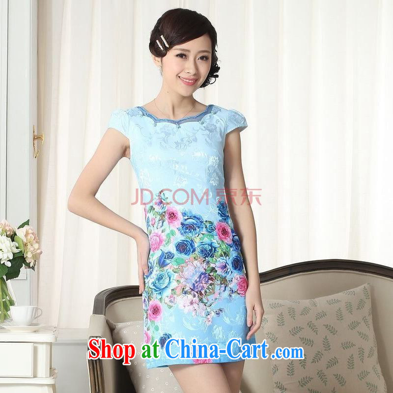 Shanghai, optimize new summer elegance short cheongsam with improved graphics thin short cheongsam picture color 2 XL, Shanghai, optimize, and shopping on the Internet