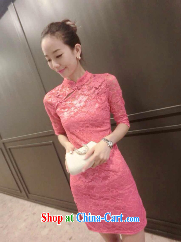 Sweet 1000 to 2015 lace beauty graphics thin cheongsam dress pink S pictures, price, brand platters! Elections are good character, the national distribution, so why buy now enjoy more preferential! Health