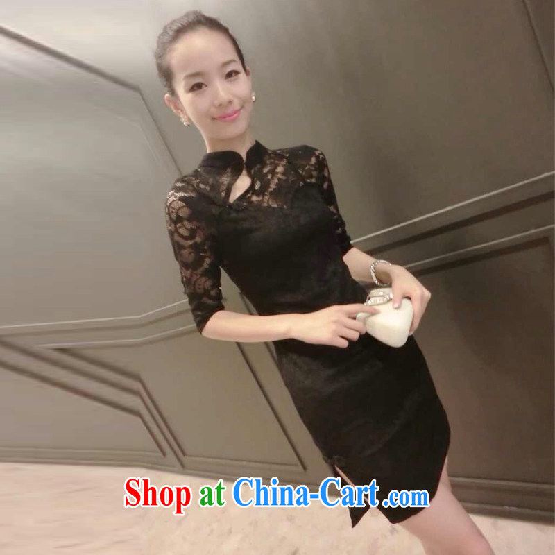 Sweet 1000 according to 2015 lace beauty graphics thin cheongsam dress pink S, sweet 1000 (TIANMIQIANYI), shopping on the Internet