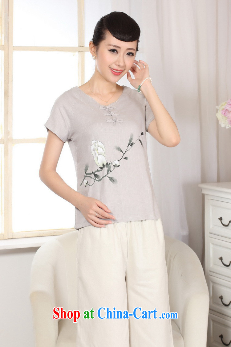 Uh, Ms. JOSEPH Tang Women's clothes summer T-shirt short-sleeved cotton Ma hand-painted shirt ethnic wind women pink B XXL pictures, price, brand platters! Elections are good character, the national distribution, so why buy now enjoy more preferential! Health