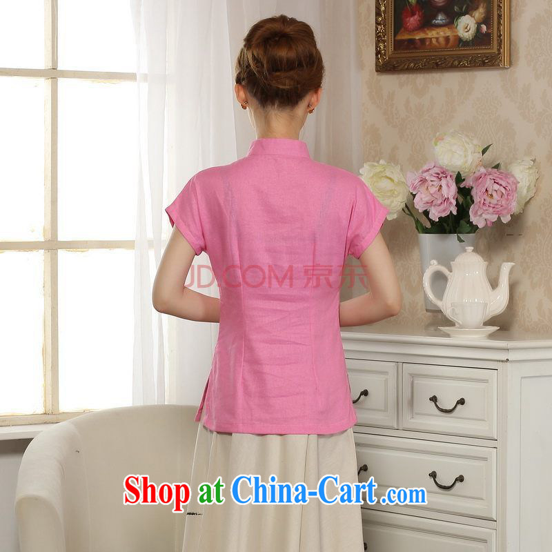 Uh, Ms. JOSEPH Tang Women's clothes summer T-shirt, cotton for the hand-painted Chinese Han-female improved Chinese short-sleeve - B pink S, Joseph cotton, shopping on the Internet